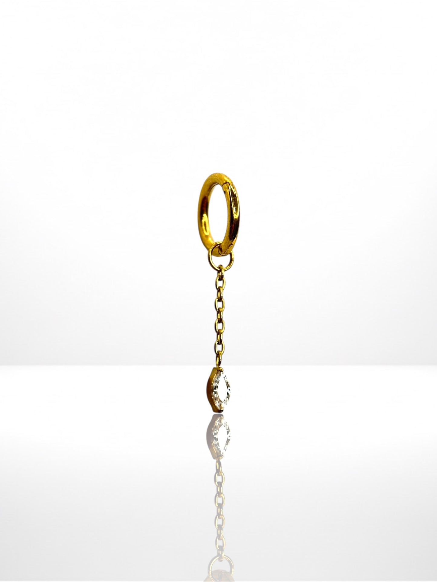 Titanium Marquise Charm chain