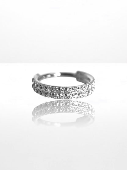 Titanium Double Front Zircona krúžok