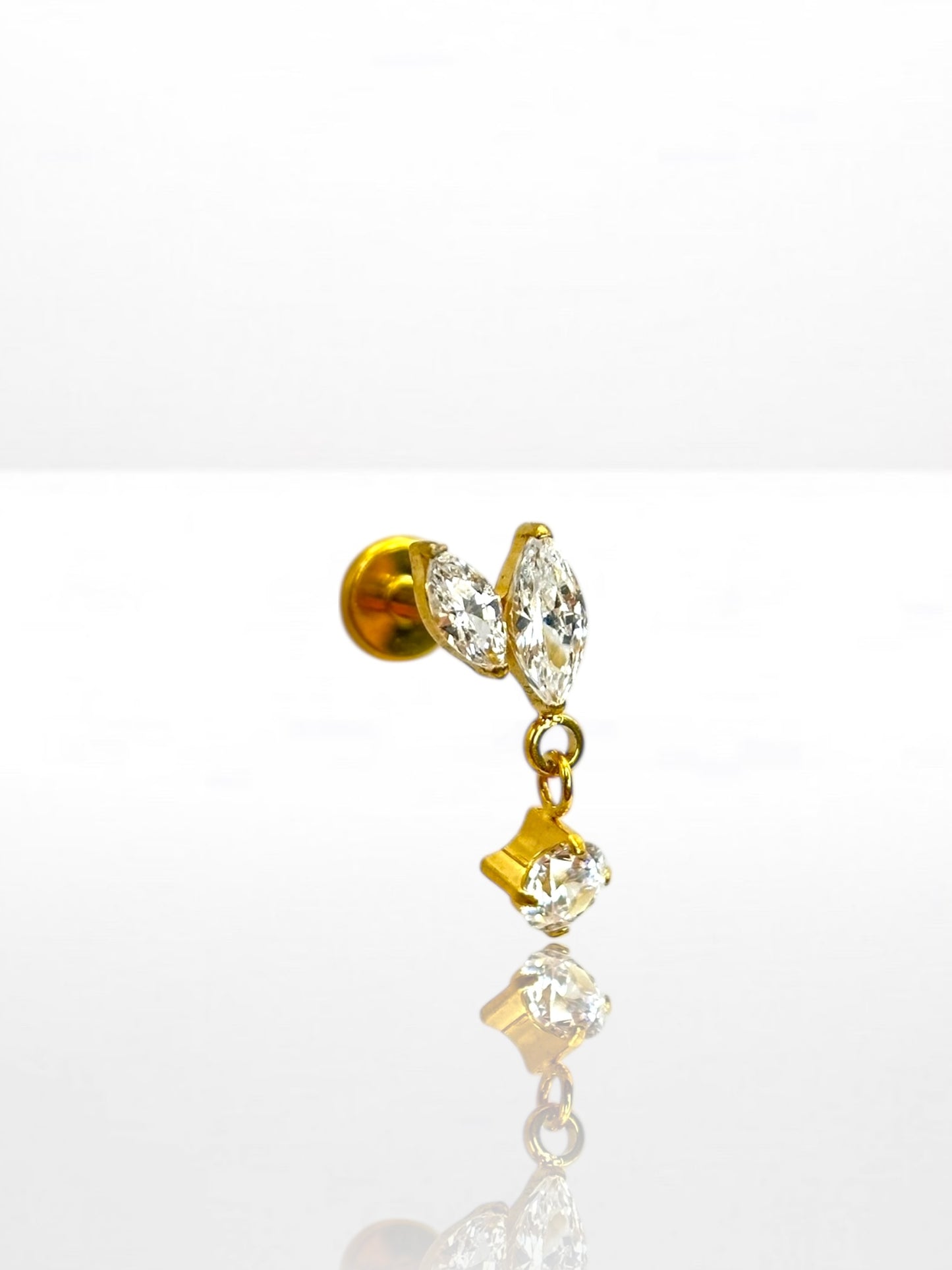 Titanium Double Marquise with charm labret