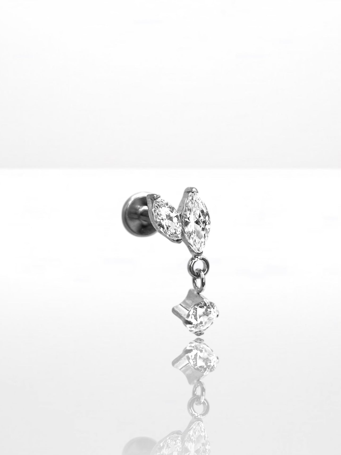 Titanium Double Marquise with charm labret