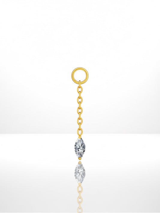 Titanium Marquise Charm chain