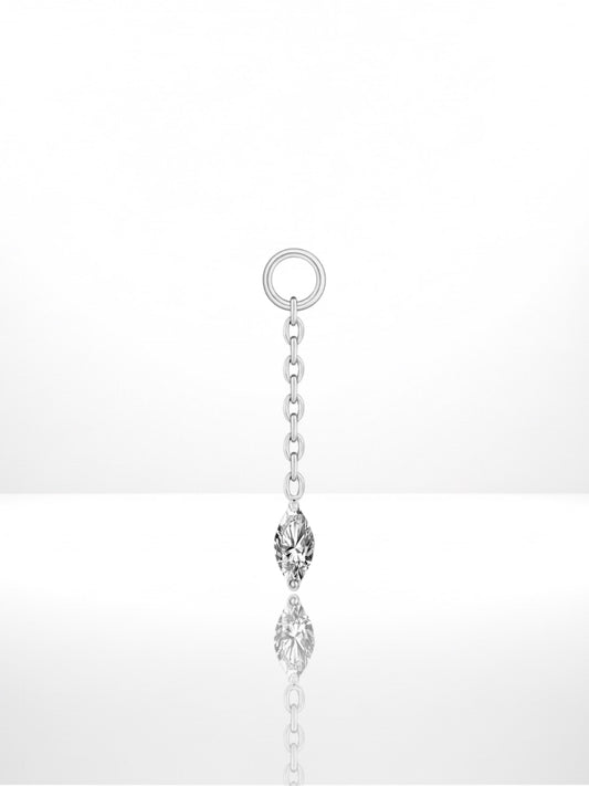Titanium Marquise Charm chain
