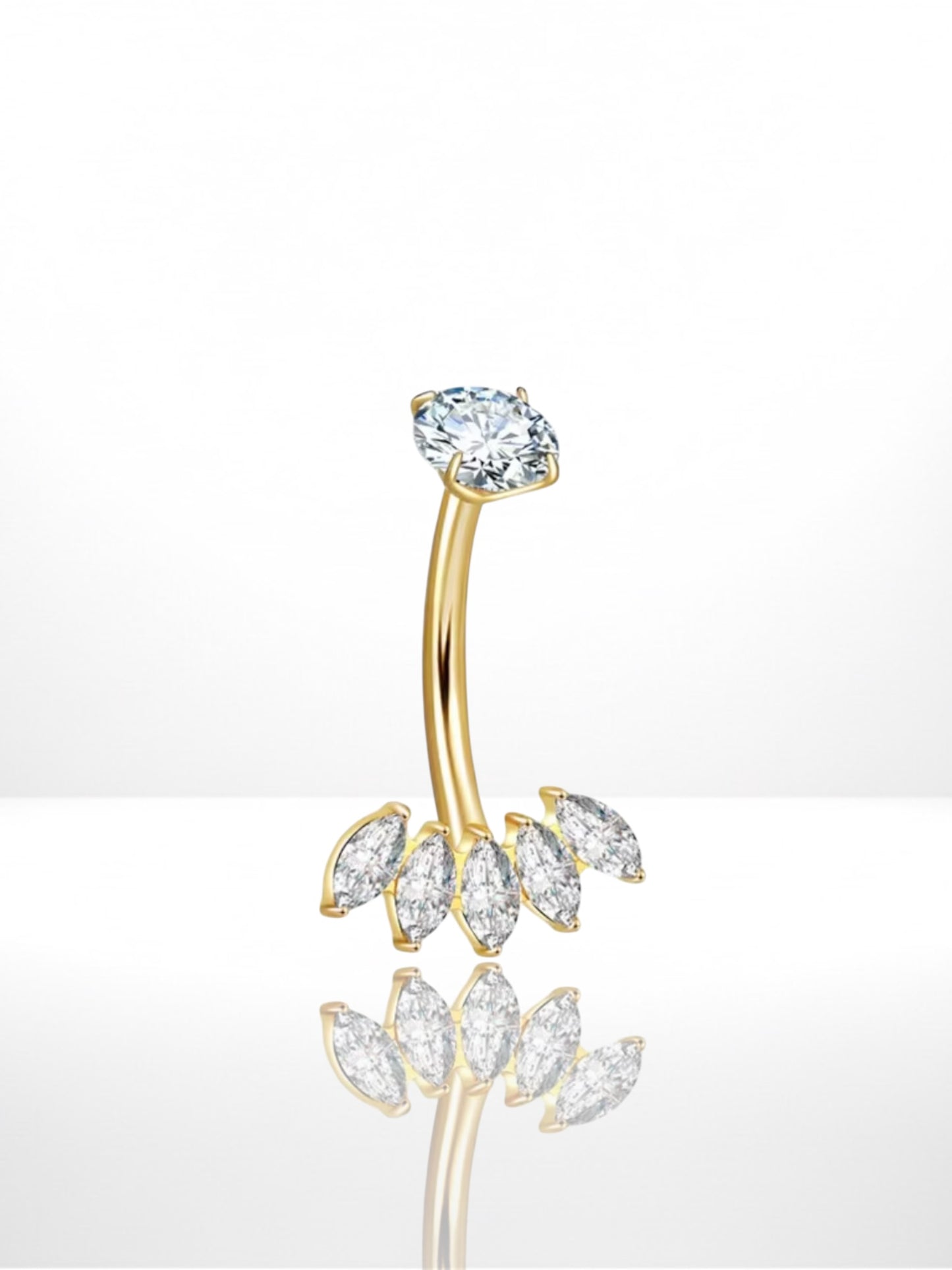 Titanium 5 Marquise Zircona Belly